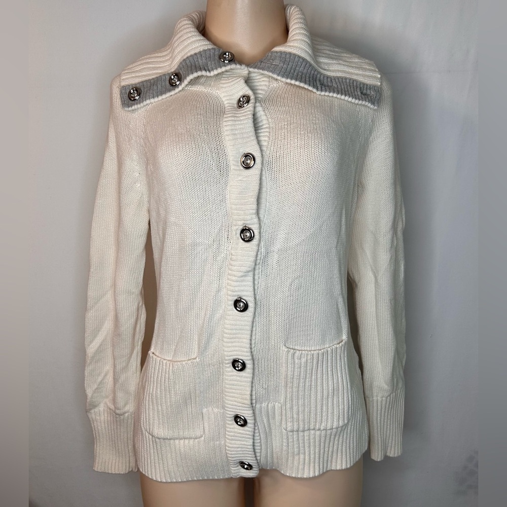 Banana Republic Women’s Cream Cowl Neck Sweater Long Sleeve 100%Cotton Size M